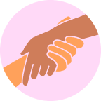 Icon of two hands holding 
